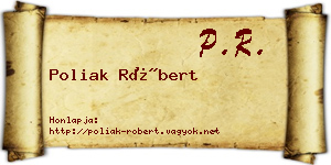 Poliak Róbert névjegykártya